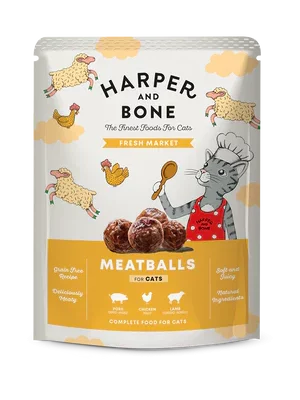 Harper and Bone Pouch Meat Balls Flavours Farm Umido Gatto