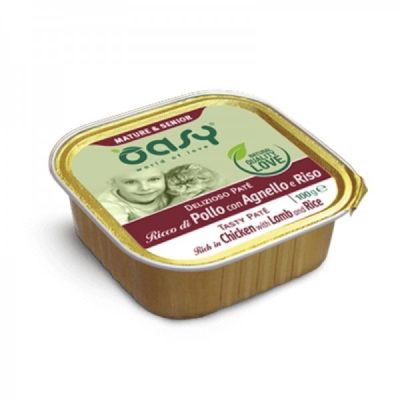 OASY Delizioso Patè al Pollo Agnello per gatti Senior